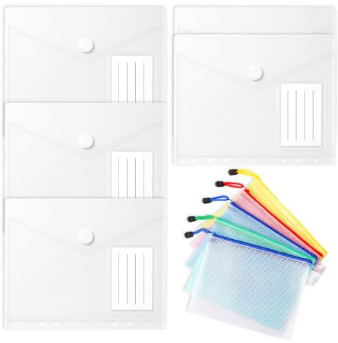 10 Stück Dokumentenmappe, Klarsichthüllen A5, Dokumententasche A5 Abheftbar, PP Material, 18x22.5/17x23.5 Cm, Für Büro, Schule Und Zuhause