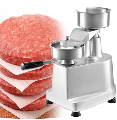 Commercial Burger Maker Machine - Manual Patty Press for 5 Inch Burgers | Includes Patty Papers | for Home & Commercial Use