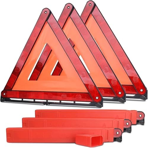 WLIHDB TriáNgulo De Advertencia 3 Piezas de trípode Reflectante Triangular for Coche, Advertencia avería Emergencia, triángulo Seguridad, Reflector Carretera, Parada para Coche