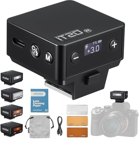 Godox iT20 N iT20-N TTL Mini Flash 700 Full Power Flash for Nikon(Black) | 1.5s Recycling Time, Built-in Lithium Battery,with Spreader and Color Filter Camera Flash Speedlight