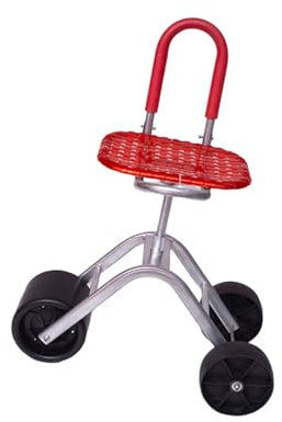 Chariot de jardinage avec roulettes, hauteur réglable de 36 à 48 cm, roulement robuste, 150 kg, pour cour, terrasse, pelouse, maison