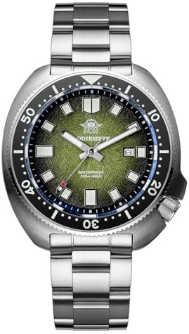 ADDIESDIVE Reloj de Buceo para Hombre 200m Resistente al Agua Movimiento de Cuarzo 2115 Cristal de Zafiro sintético Bisel Giratorio BGW9 Luminoso Calendario Acero Inoxidable Reloj analógico AD2511