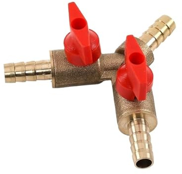 1pc 8mm 10mm Hose Barb Brass 3 Way Shut Off Ball Valve Y Shape Pipe Fitting Connector Adapter for Water Gas Fuel Oil(8mm Barb)