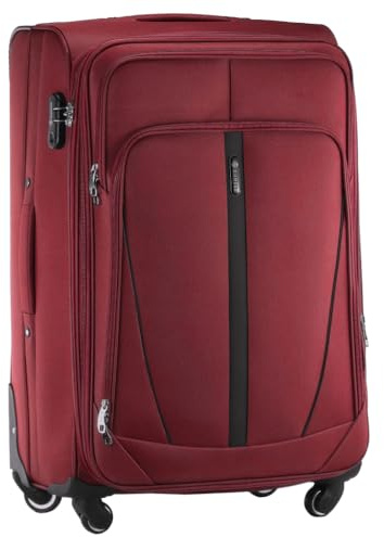 Diamond Großer Weichschalenkoffer XL 28 – Dunkelrot, Codura 1200D, 360° Rollen, Zahlenschloss, Erweiterbar, 88–108 L, Leicht & Robust