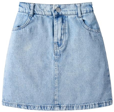 SEAUR Jupe en Jean Fille Décontractée Jupe Courte D'été Taille élastique Ligne A Taille Haute 8 à 12 Ans