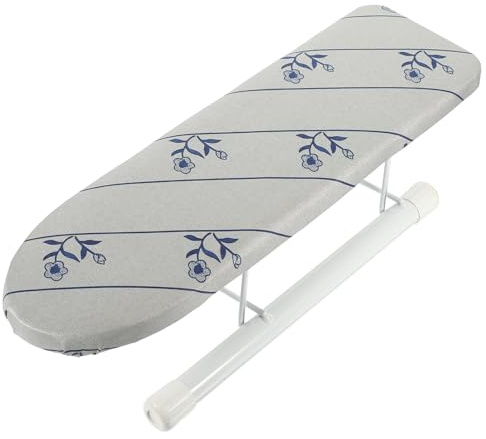 SUPVOX Mini Table à Repasser Pliante pour Vêtements, Support Ergonomique en Métal Argenté, Petite Planche Compacte et Stable pour Repassage des Manches et Cols, Usage Domestique