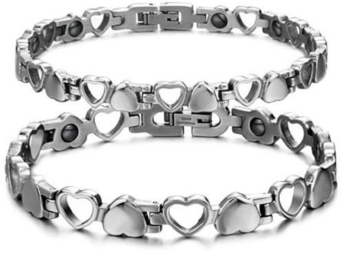 JewelryWe Paar Armband Magnet Partnerarmband Edelstahl Magnetarmband Pärchen Armreifen Magnetische Armkette Lieben Freundschaftsarmband Geschenk für Herren Damen
