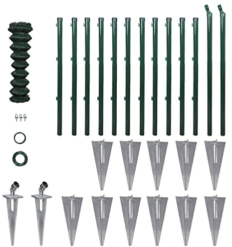vidaXL Maschendrahtzaun 0,8x25m Maschendraht Komplettset Gartenzaun Zaunset