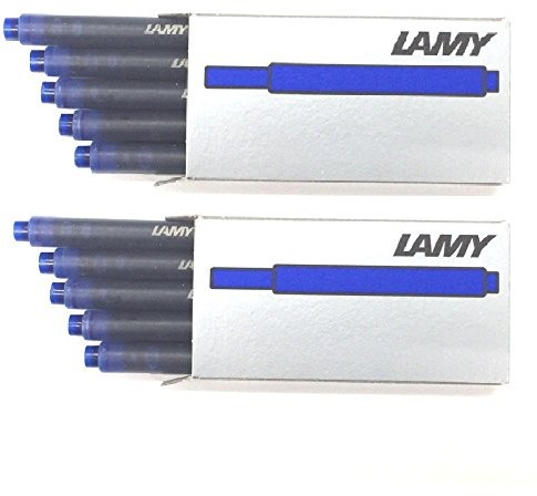 LAMY T10 Tintenpatronen mit großem Tintenvorrat - geeignet für alle Lamy Patronenfüllhaltermodelle - Inhalt 1,25ml je Patrone (blau, 10 Patronen)