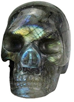 AITELEI 2 Natur Hand Geschnitzte Edelstein Skull Statue, Heilung Crystal Stone menschlichen Reiki Skull Figur Statue Skulpturen