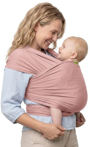Boba Wrap bärsele, Serenity Bloom – original stretchig spädbarnssele perfekt för nyfödda bebisar och barn upp till 15 kg