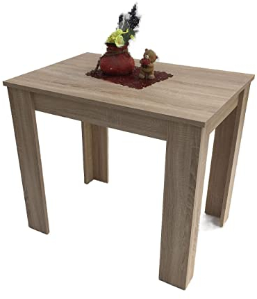 Möbel SD Esszimmertisch Küchentisch Sonoma Eiche hell Sägerau 86x60cm