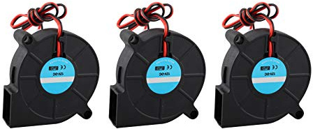 Jopto 3Pcs 3D Printer Cooling Blower Fan DC 12V 50 x 50 x 15mm 5015 Blow Radial Cooling Fan 2Pin Accessories Hot End Extruder Compatible with RepRap i3 3D Printer Cooler Heat Sinks