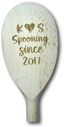 Personalised Wooden Spoon Engraved | Spooning Since | Anniversary | Funny Wooden Spoon | Personalised Kitchen Gift | Cooking Gift | Kitchen Present