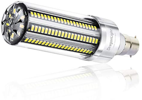 DragonLight 50W Super Bright B22 Bayonet Cap LED Corn Light Bulb(400 Watt Equivalent) - 6000K Daylight 6,000 Lumens CRI 90+ for Residential and Commercial Ceiling Lighting - Garage Warehouse Workshop