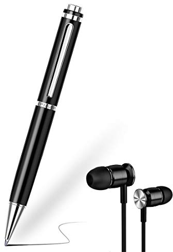 Digitales Diktiergerät, 32GB EPILUM Mini Spy Voice Recorder Pen für Konferenzen mit HD-Sprachaktivierung, Tragbare Aufnahme mit MP3-Wiedergabe mit Kopfhörern, USB Wiederaufladbar