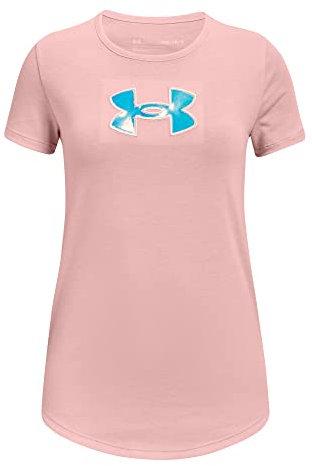 Under Armour Girls' Standard Live Scoop Short-Sleeve T-Shirt, Retro Pink (676)/Iridescent, Youth X-Large