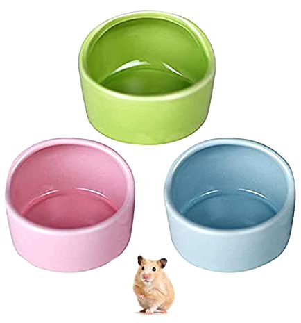 Ciotole Ceramica per Criceti,RoadLoo Mangiatoia per Rettili Animali Ciotole Ceramica Piccoli Criceti Ciotola Animali Domestici Piatto D'alimentazione per Porcellini Topi da Corsa Riccio Cincilla