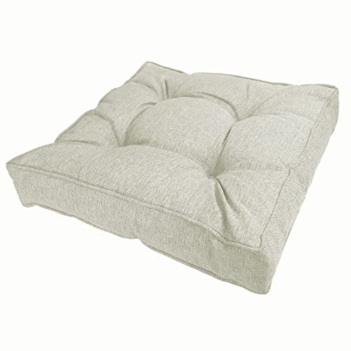 POKAR Coussins d'assise Coussin Extérieur Jardin Assise Coussin Chaise Jardin Galette de Chaise pour Extérieur, Jardin, Balcon 50x50x10 cm, Beige