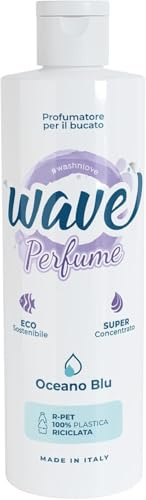 Wave Washing Perfume - Premium Wäscheparfüm - 100% Recyceltes Plastik - 500 ml - 50 Waschgänge - Desinfizierende Formel - Blauen Ozean