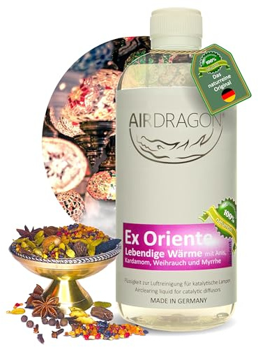 AIRDRAGON® EX ORIENTE - natürlicher Raumduft mit naturreinem ätherischem Duft-Öl - OHNE künstliche Duftstoffe - 1000ml Premium Natur Raum-Duft für jede katalytische Lampe - Made in Germany