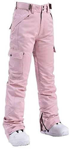 Herren Damen Winter Schneehose Dicke Warm Outdoor Sport Hose Snowboardhose Skihose Rosa XXL