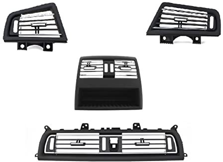 Set Lüftungsgitter für BMW 5 F10 mit Chrom-Set (vorne mittig, vorne rechts, vorne links, hinten mittig ohne Öffnung für Sitzheizung) MMM