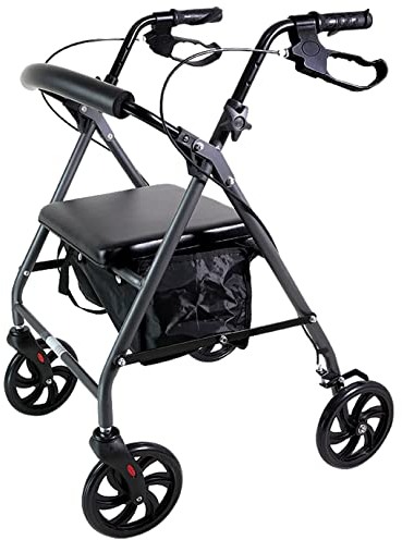 Folding Rollator Walker for Elderly, Mobility Walker for The House, Outdoor Rollator, Small 4 Wheeled Walker, Walking Frame with Wheels