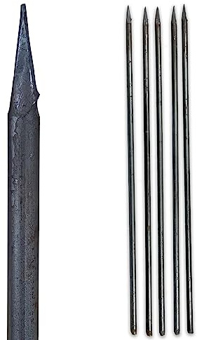 UvV Shop UVEN16 Schmiede 1 Meter Ø16 mm Durchmesser - Erdnagel als Maurereisen, Schnureisen Schnurnagel Schnurpfahl Schnurstange 1000 mm Set (5)