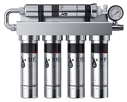 Filtre à eau sous l'évier, Système de filtration d'eau de purificateur d'eau d'UF d'acier inoxydable, machine de purificateur d'eau d'ultrafiltration de cuisine sous l'évier en 5 étapes utilisé dans v