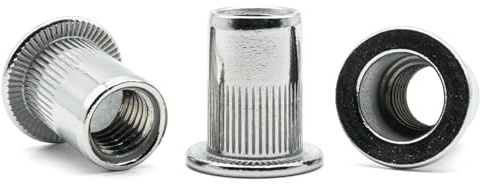 Hippo Hardware M8 (8mm X 18.5mm) Flat Flanged Rivnuts Nutserts Rivet Nuts Blind Open End A2 Stainless Steel (Pack of 20)