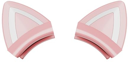 ONITOON Oreilles de chat rose pour casque, oreilles de chaton mignonnes en silicone, jolis accessoires amovibles pour casque de jeu, légers et durables