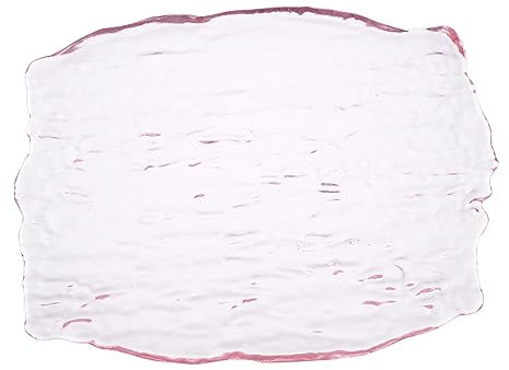 TOPBATHY Glas Dessertteller mit Rindenmuster, 1 Stück, Rosa, für Kinder