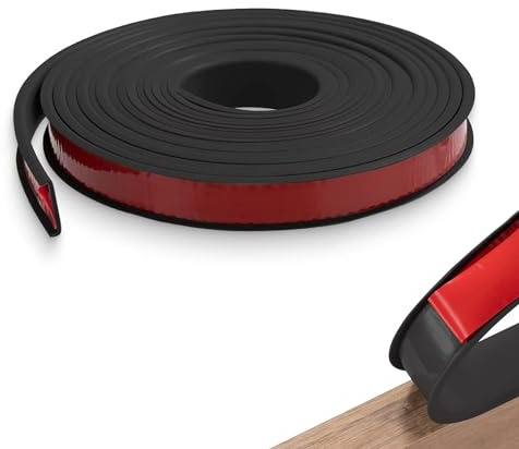 U-Form Selbstklebend Möbelkantenband,Flexible TPE Faltbarer Kantenschutz, Kantenschutz Selbstklebend,U Profil, Umleimer Furnierklebeband,für Tisch,Schrank Schutz&Reparatur, Schwarz, 6M × 16 mm