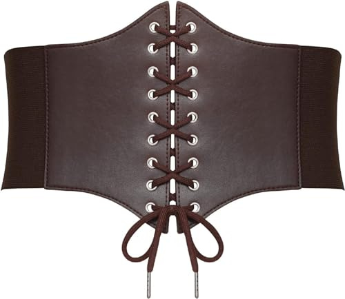 VONMELLI Damen Elastische Korsett Gürtel Tied Waspie Breite Schnürgürtel Taille Gürtel für Halloween