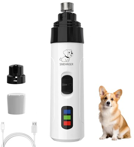 CMANLNYK Hund Nagelschleifer für Hunde, Elektrischer Nagelschleifer für Hunde, Super Leise Hundenagelschleifer, Wiederaufladbarer Haustiernagelschneider für Kleine Mittlere Große Hunde Krallenpflege