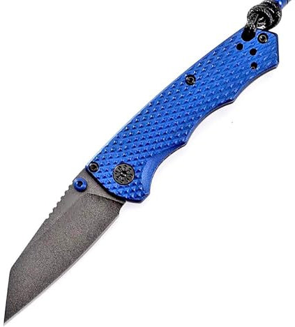 Petit outil pratique en acier - Couteau tranchant - Antidérapant - Noir - Pour le camping et l'extérieur - Couteau de chasse - Léger - Couteau pliant en aluminium - Couteau pliant - Couteau tanto -