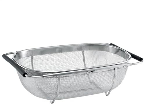 Over The Sink Strainer Expandable, Stainless Steel Colander Basket, Multi-Function Kitchen Strainer, Ideal for Washing Vegetables, Draining Pasta, and Drying Dishes, Thing Home Kitchen Tool