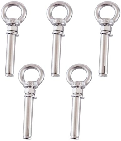 BPABDEITR Perno de expansión M8-5 piezas de acero inoxidable 304 con anillo de elevación y perno de ojo for instalación en paredes de hormigón y ladrillo(M8x50mm)