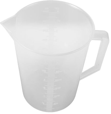 WRITWAA Plastic Graduated Measuring Beaker 3000ml Wide Mouth Liquid Container Lab Beaker for Chemistry and Kitchen Use Sturdy Plastic Flask Scale