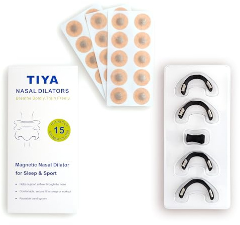 TIYA Magnetic Nasal Dilators – 15-Day Starter Kit | Improves Nasal Breathing, Reduces Snoring, Enhances Sleep & Performance | Slim Fit, Comfortable, Travel-Friendly Nose Openers
