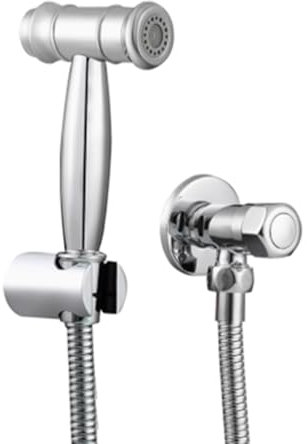 TYMYW Handheld Bidet Sprayer Set with 1.5M Shower Hose Wall-Mounted Toilet Sprayer for Bathroom Chrome Silver