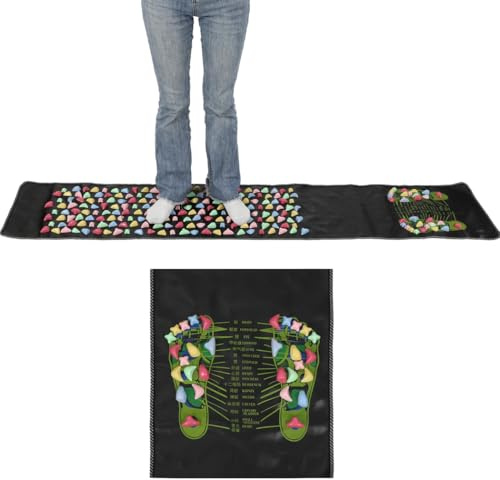 Alfombrilla de masaje de acupresión para pies con piedras coloridas, alfombrilla de reflexología con tabla de presión para relajación
