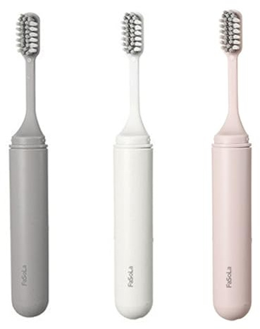 3 Pezzi Spazzolino da Viaggio, Spazzolini da Denti Pieghevoli, Spazzolini da Campeggio a Casa con Setole Morbide per Gengive Sensibili, Cura Dentale per Adulti Bambini (Bianco, Rosa, Grigio)