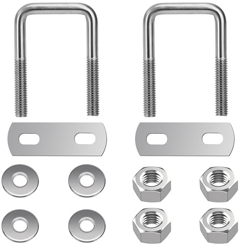 QIMEI-SHOP U Schrauben M6 U Bolzen Edelstahl U Bügelschraube mit Mutter Rahmenplatte 25 mm Innenbreite für Rohr Befestigung M6 25x50 mm