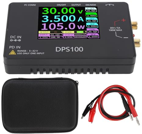 Luocute Fuente de Alimentación Ajustable DPS100 100W DC, Fuente de Alimentación Variable Programable Portable 30V 5A, Adecuada para Laboratorios, talleres.