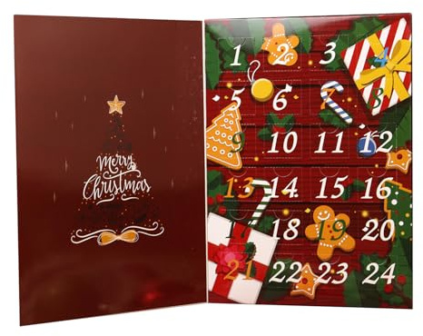 Scatola di riempimento per calendario dell'Avvento di Natale, 24 giorni, riempibile e riutilizzabile, conto alla rovescia di Natale, per compleanni, San Valentino, bambini, ragazzi e ragazze