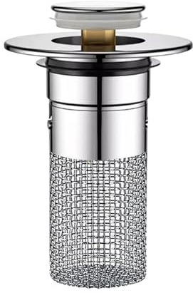 Sink Hair Catcher Push-Up Detachable Hair Strainer Anti-Clog Rustproof