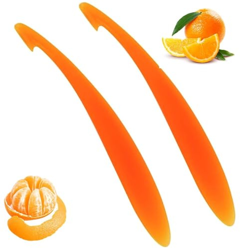 2 Pcs Orange Peelers,Portable Long Handled Plastic Orange Peeler Tool,Simple Long Handled Citrus Opening Tool,Lemon,Mango Kitchen Accessory