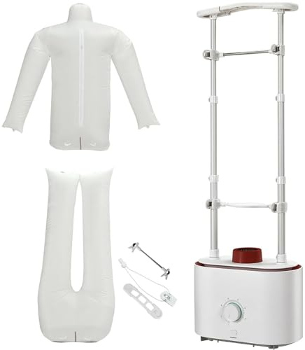 Défroisseur vapeur portable 1100 W avec mannequin gonflable, fer à repasser et système de séchage rapide pour la maison, les voyages, les dortoirs, les camping-cars